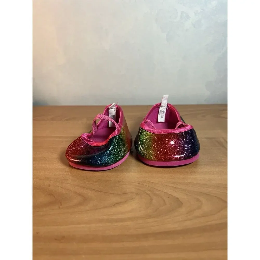 Build A Bear sparkly rainbow Shoes BABW Bear